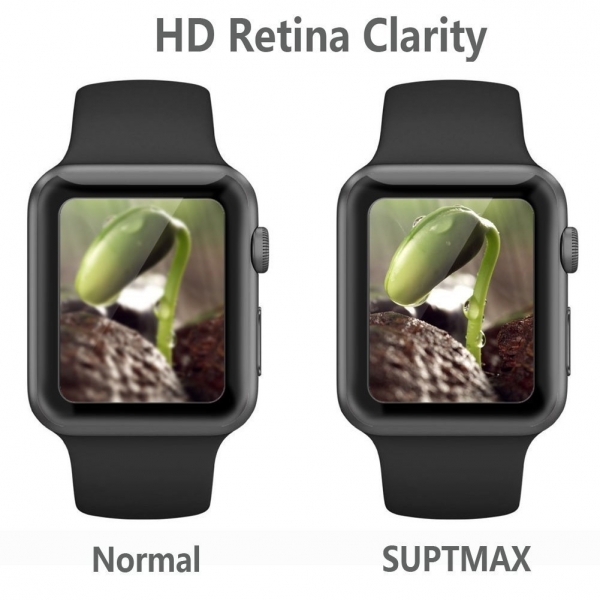 SUPTMAX Apple Watch Seri 3 Ekran Koruyucu (38mm) (Black)