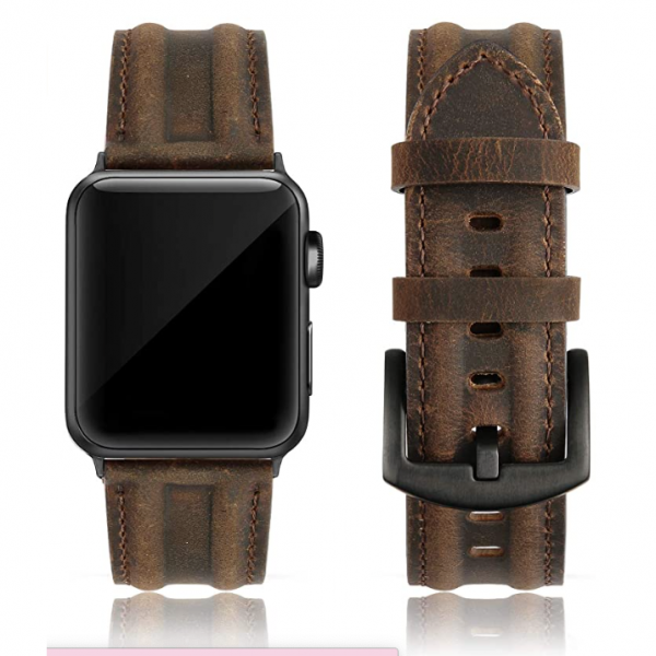 SWEES Deri Apple Watch Kay (45mm)-Retro Brown