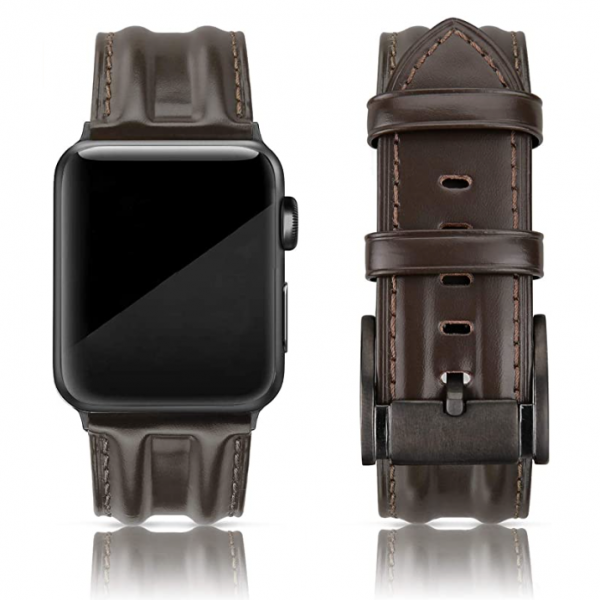 SWEES Deri Apple Watch Kay (45mm)-Espresso Coffee