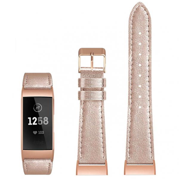 SWEES Fitbit Charge 3 Deri Kay (Large)-Rose Gold