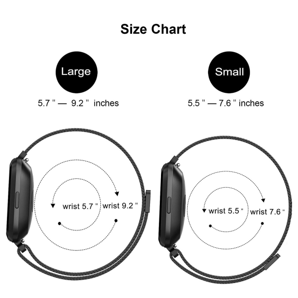 SWEES Fitbit Versa Paslanmaz elik Kay (Small)-Space Grey