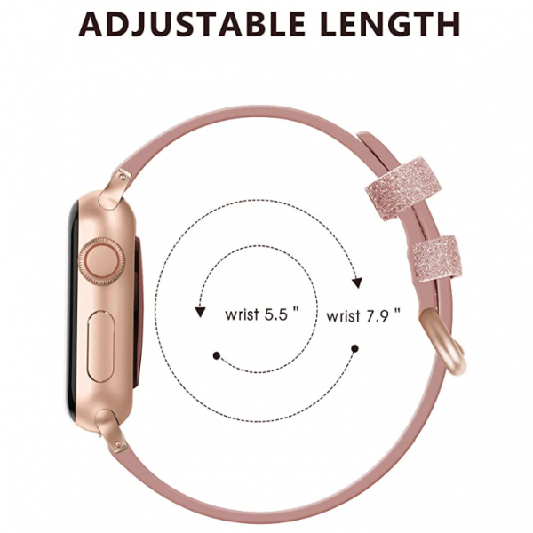 SWEES Simli Deri Apple Watch Kay (41mm)-Rose Gold