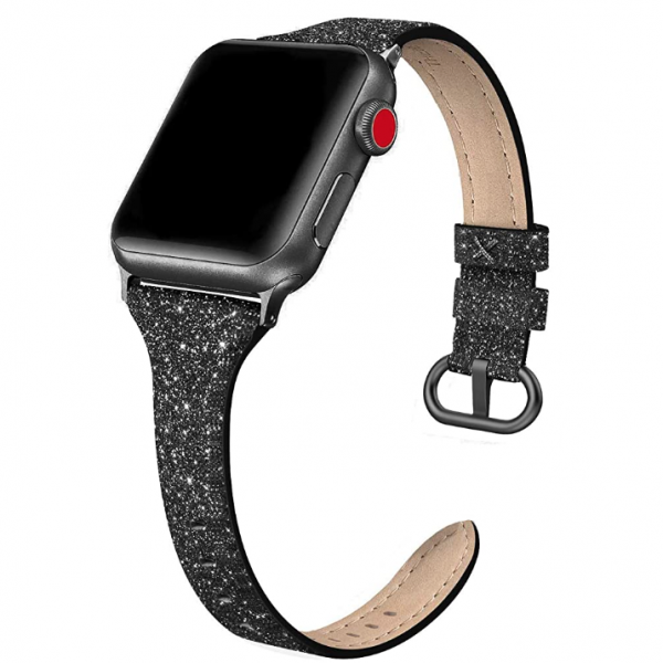 SWEES Simli Deri Apple Watch Kay (41mm)-Black