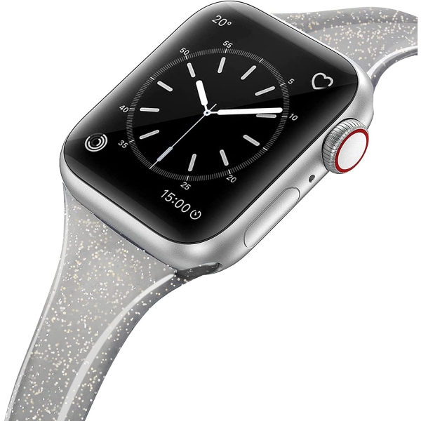 SWEES Simli Silikon Apple Watch Kay (41mm)-Deep Black