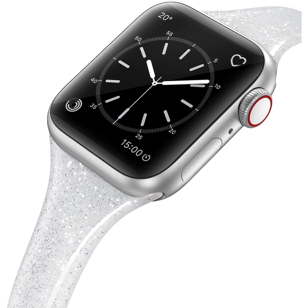 SWEES Simli Silikon Apple Watch Kay (45mm)-Silver