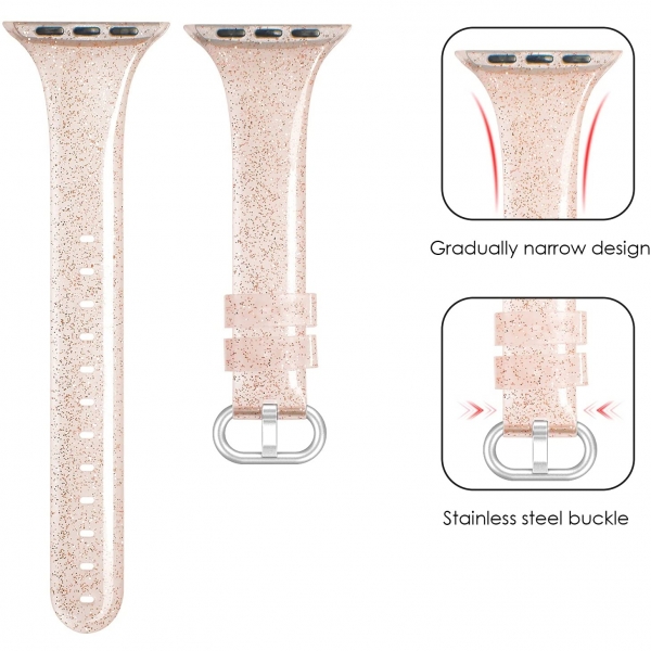 SWEES Simli Silikon Apple Watch Kay (41mm)-Papaya