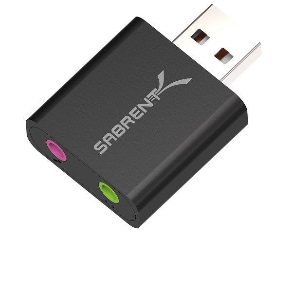 Sabrent Alminyum USB Stereo Ses Adaptr (Siyah)