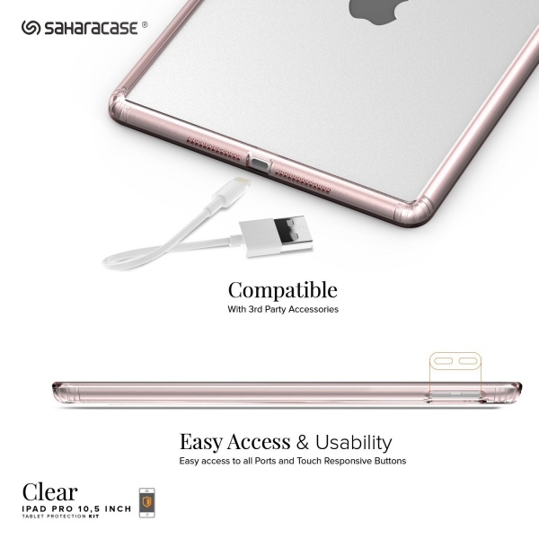 Sahara Case iPad Pro effaf Klf/Cam Ekran Koruyucu (10.5 in)-Clear Rose