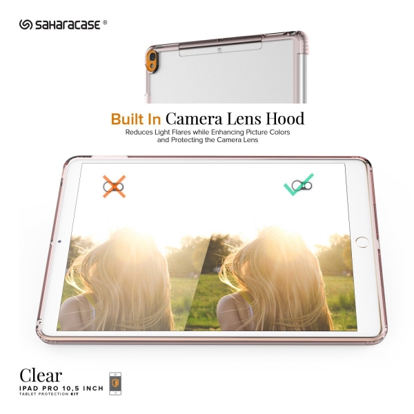 Sahara Case iPad Pro effaf Klf/Cam Ekran Koruyucu (10.5 in)-Clear Rose