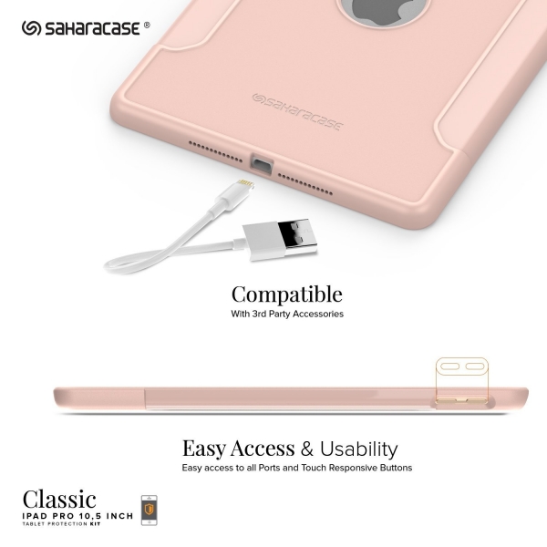 Sahara Case iPad Pro Klf/Cam Ekran Koruyucu (10.5 in)-Rose Gold