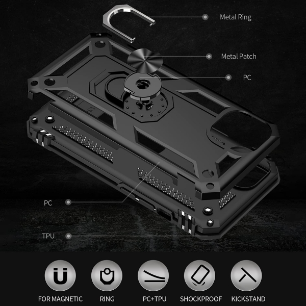 Sahara Case iPhone 14 KickStandl Klf (MIL-STD-810G) -Black