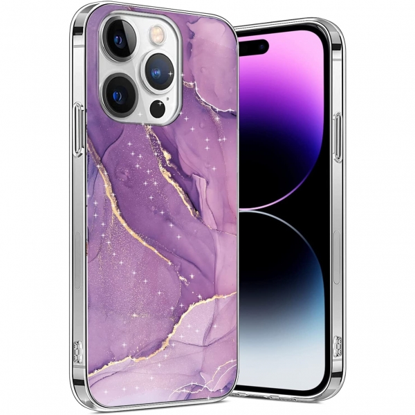 Sahara Case iPhone 14 Pro Max Darbeye Dayankl Klf-Purple Gold