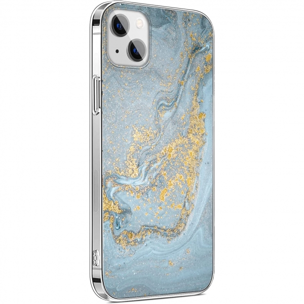 Sahara Case iPhone 14 Darbeye Dayankl Klf-Blue Gold