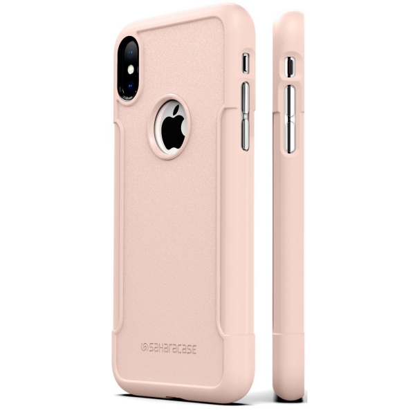 Sahara Case iPhone X Inspire Klf/Cam Ekran Koruyucu-Rose Gold