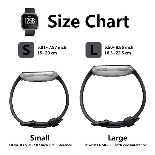 Sahiyeah Fitbit Versa Kay (Large)-Black