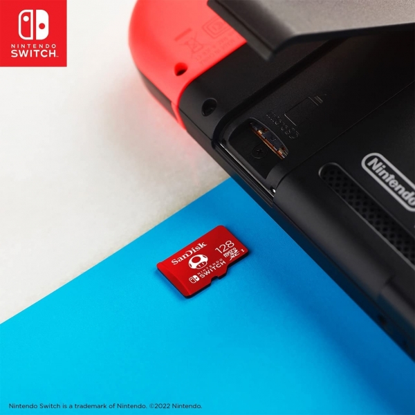 SanDisk Nintendo Switch in Lisansl microSDXC-Kart (128GB)- Super Mario Super Mushroom