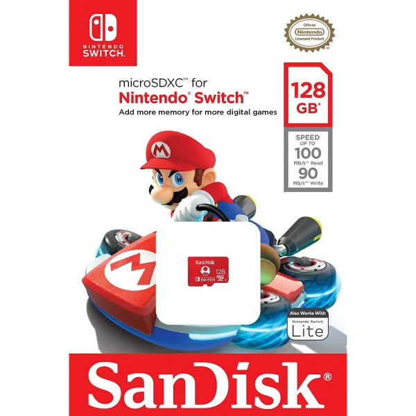 SanDisk Nintendo Switch in Lisansl microSDXC-Kart (128GB)- Super Mario Super Mushroom