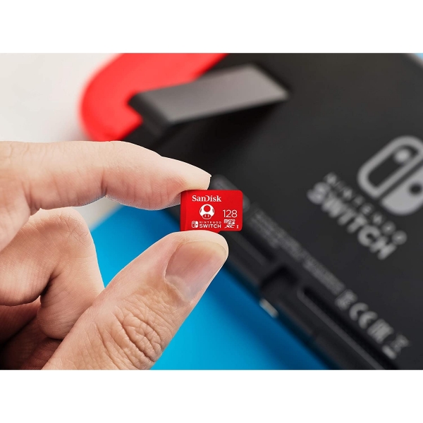 SanDisk Nintendo Switch in Lisansl microSDXC-Kart (128GB)- Super Mario Super Mushroom