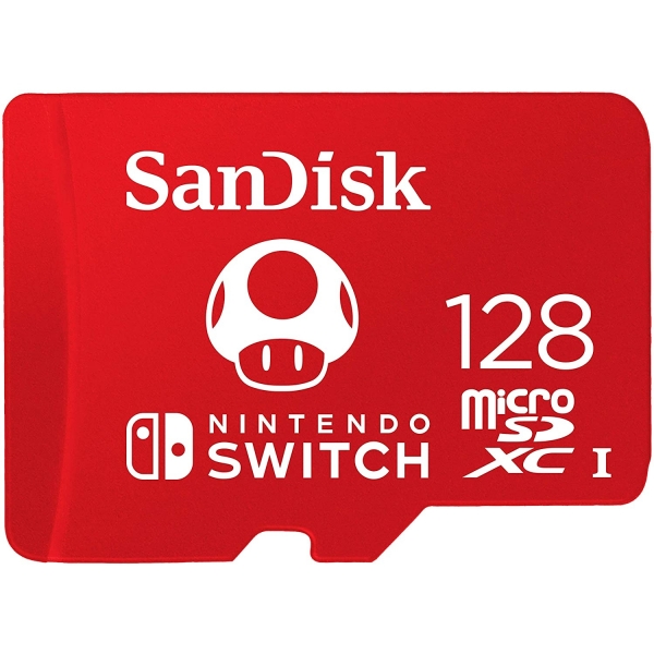 SanDisk Nintendo Switch in Lisansl microSDXC-Kart (128GB)- Super Mario Super Mushroom