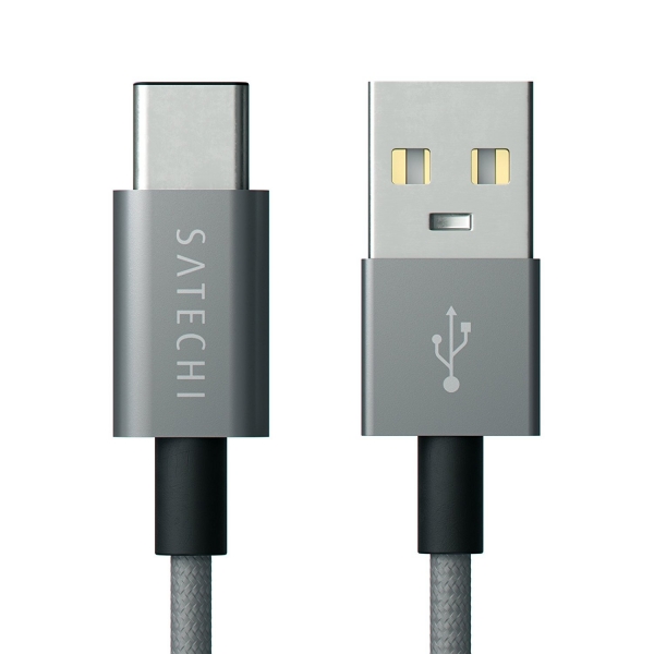 Satechi Alminyum Type-C USB 3.1 to Type-A USB 2.0 rgl Kablo-Space  Grey