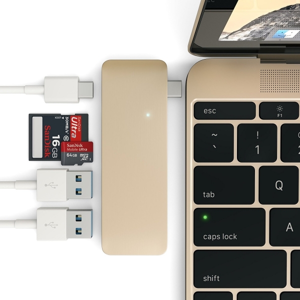 Satechi MacBook 12 in Type-C USB 3.0 Combo Hub Adaptr