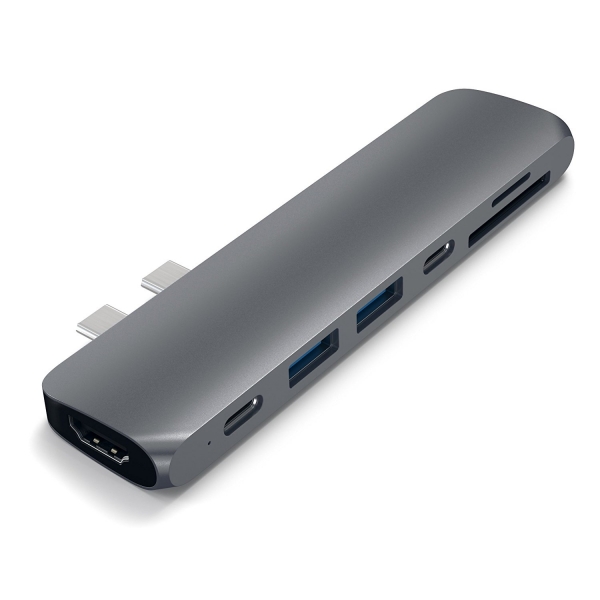 Satechi MacBook Pro 13 ve 15 in Alminyum Type-C Pro Hub Adaptr (Space Gray)