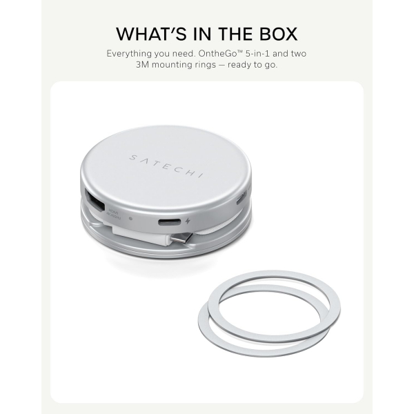 Satechi OntheGo 5 in-1 USB-C Multiport Adapt�r -Silver