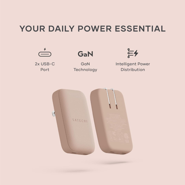 Satechi OntheGo 67W �nce GaN Duvar �arj Cihaz�-Desert Rose