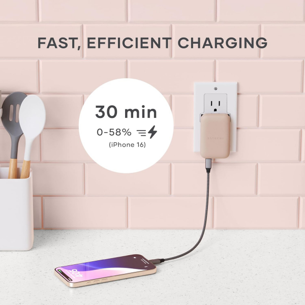 Satechi OntheGo 67W �nce GaN Duvar �arj Cihaz�-Desert Rose