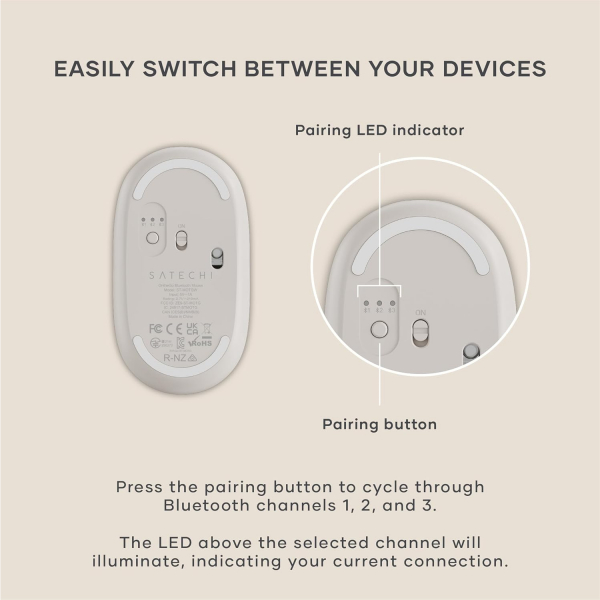 Satechi OntheGo Bluetooth Mouse-Sand