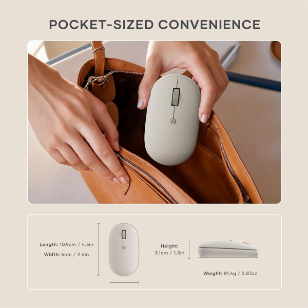 Satechi OntheGo Bluetooth Mouse-Sand
