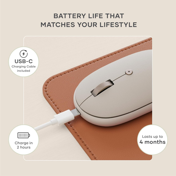 Satechi OntheGo Bluetooth Mouse-Sand