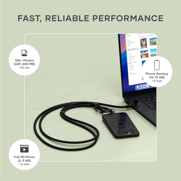 Satechi OntheGo USB-C Boyun Asks-Black 