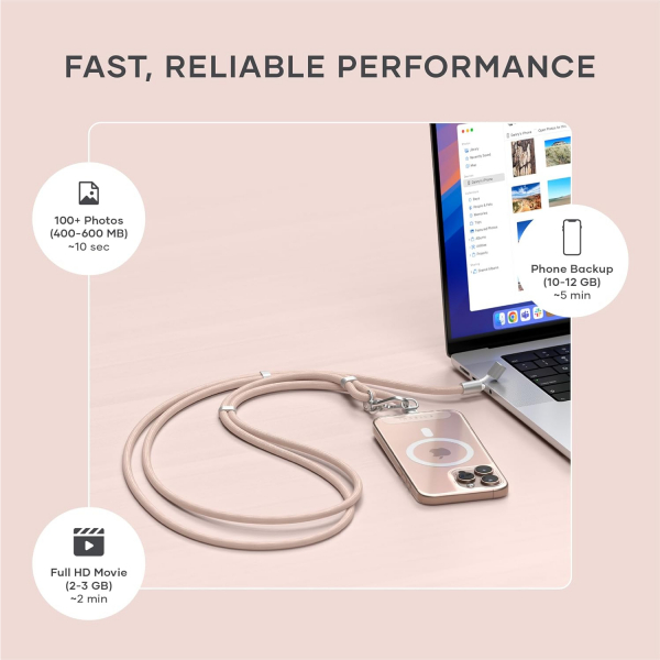 Satechi OntheGo USB-C Boyun Asks-Desert Rose