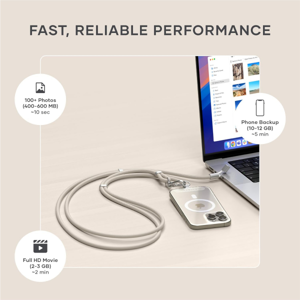 Satechi OntheGo USB-C Boyun Asks-Sand