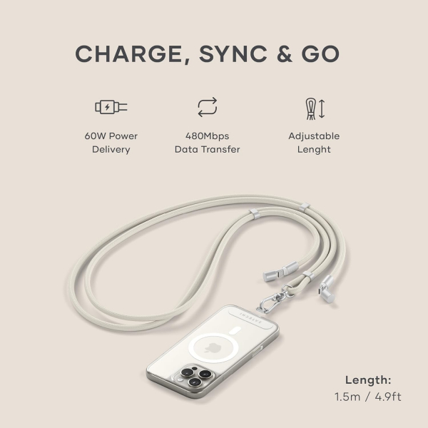 Satechi OntheGo USB-C Boyun Asks-Sand