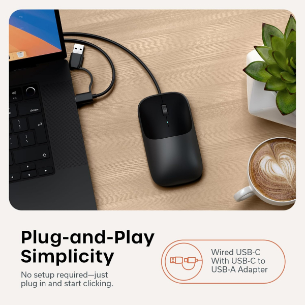 Satechi Slim LX Kablolu USB-C Mouse-Space Black