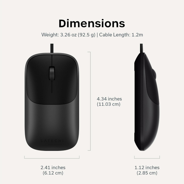 Satechi Slim LX Kablolu USB-C Mouse-Space Black