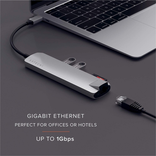 Satechi 7 Balantl USB C Alminyum Hub Adaptr (Silver)