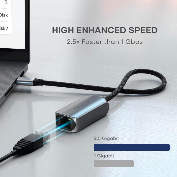 Satechi USB C 2.5 Gigabit Ethernet Adaptr