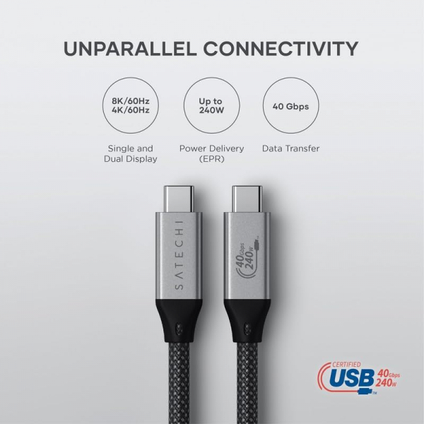 Satechi USB4 V1 USB C 4.0 Pro Kablo 