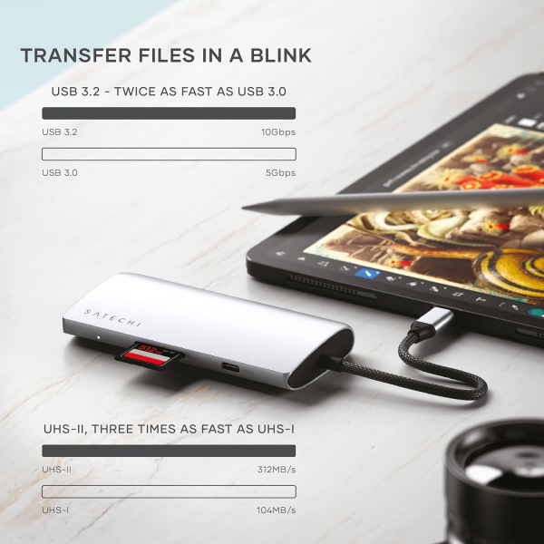 Satechi V3 USB-C Multiport Adaptr-Silver 