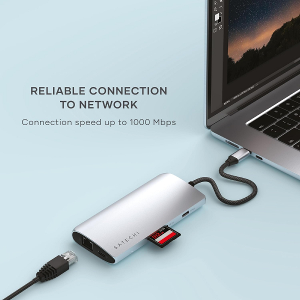 Satechi V3 USB-C Multiport Adaptr-Silver 