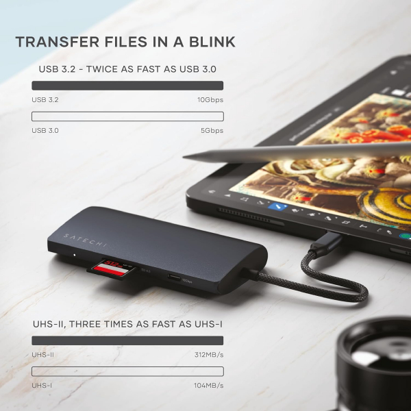 Satechi V3 USB-C Multiport Adaptr-Midnight 