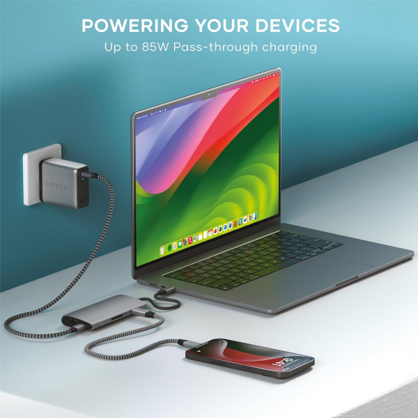 Satechi V3 USB-C Multiport Adaptr-Space Gray
