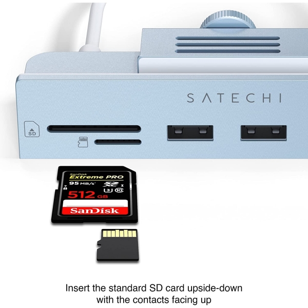 Satechi iMac in USB-C Kelepe Hub Adaptr (Mavi)