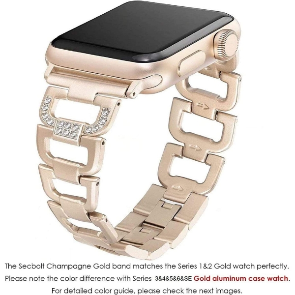 Secbolt Apple Watch 7 Bling elik Kay (41mm)-Champagne