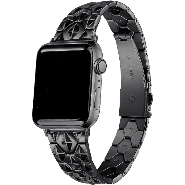 Secbolt Apple Watch 7 Diamond Cut elik Kay (45mm)-Black