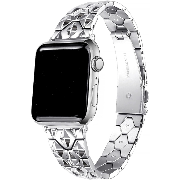 Secbolt Apple Watch 7 Diamond Cut elik Kay (45mm)-Silver