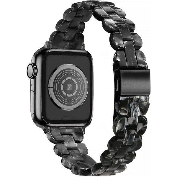 Secbolt Apple Watch 7 Resin Kay (41mm)-Black Flower